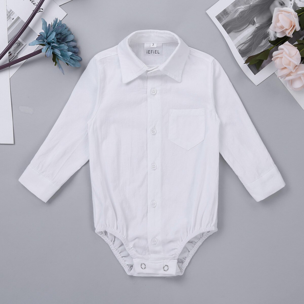 Baby Baby Boy Formele Shirt Wit Lange Mouw Lichaam Jumpsuit Rompertjes Pasgeboren Wedding Party Gentleman Kleding Baby Rompertjes