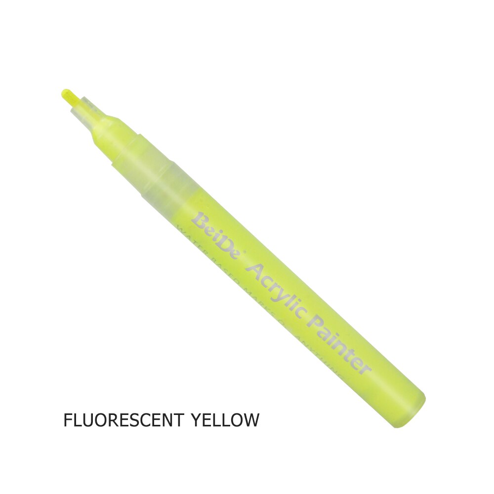 3mm akryylimaali tussi kynä korostusvärit kestomaali tussi keraamiselle kalliolle lasi posliinimuki puukangas: Fluoresoiva keltainen