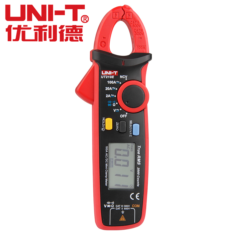 Uni-t  ut210e true rms digital klämma  ut210a/ b/c/d/e ac/dc ström/spänning automatisk räckvidd kondensator kontaktfri multimeter: Ut210e