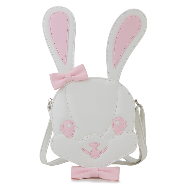 Monederos con forma de conejo Kawaii para mujer, bolso de hombro Lolita, bandolera para chicas, Cosplay, a la: Blanco