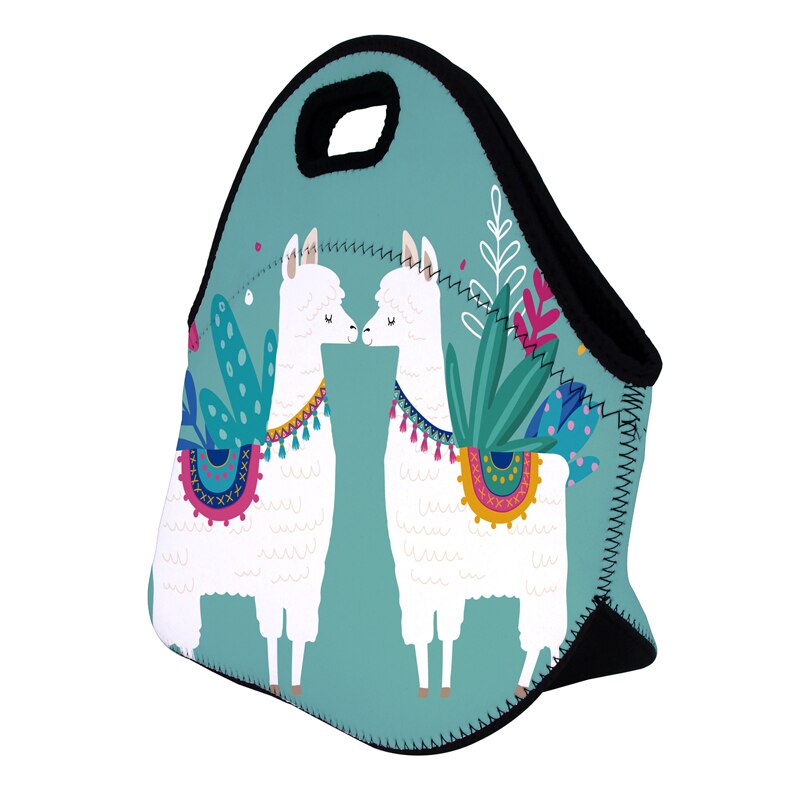 Jom tokoy alpaca termisk isoleret print madposer til kvinder børn termopose madpakke mad picnic tasker tote håndtasker