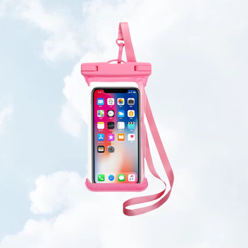 PVC Transparent Waterproof Mobile Phone Bag Universal Phone Floating Bag Pouch Outdoor Water Sports Phone Case (Black): Pink