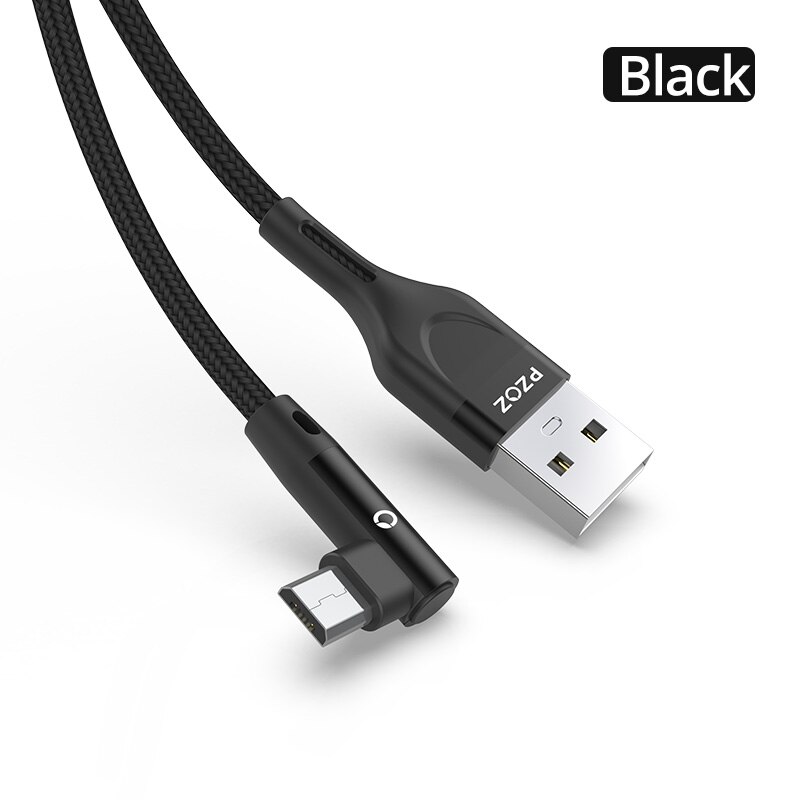 Pzoz cabo micro usb 3a, cabo de carregamento rápido para samsung huawei xiaomi redmi, honor, lg, dados android, carregador de celular microusb cabo de fio: black / 1m