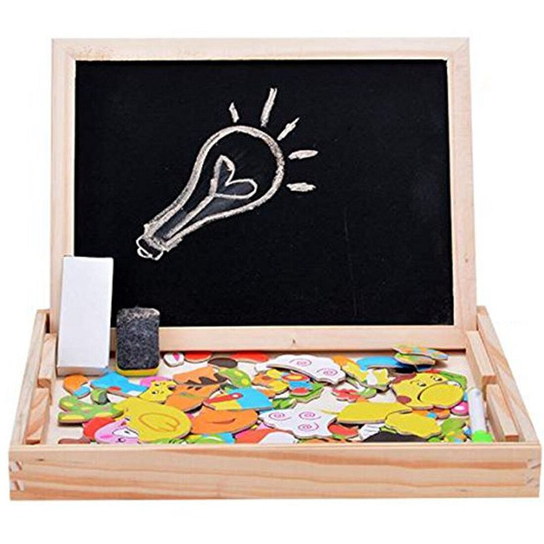stijl Kinderen Hout Multifunctionele dubbelzijdig magnetisch tekenbord puzzel-Twaalf Zodiac speelgoed voor Gemeenschappelijke