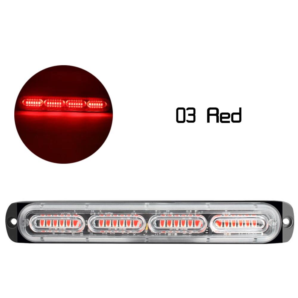 Auto 24 led bar strobo valot vilkku fso auto salama poliisi vilkku stroboskoopit stroboskooppi valo poliisi led valo vilkkuvalo: Punainen