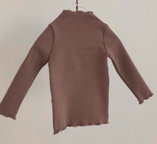 Herfst koreaanse kinderkledingproducten baby katoenen t-shirt met lange mouwen baby bottoming t-shirt baby bottoming: Bruin / 90cm