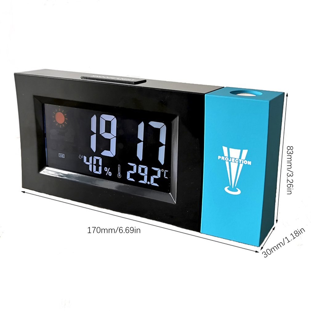 Clock Projection Digital Projector Weather Station Clock Temperature Humidity Electronic LCD Thermometer Alarm