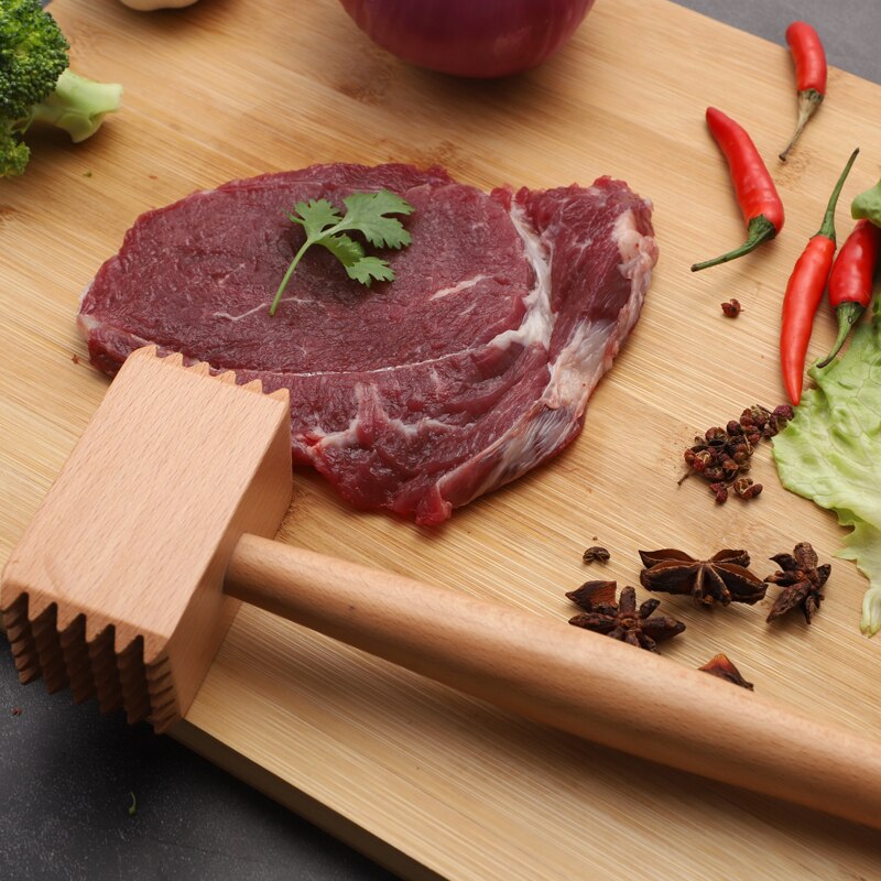 Ablandador de carne grande de madera, herramienta de mazo, martillo, para ablandar carne, cerdo y ternera, herramienta para hornear, herramienta de cocina, MM60CFY