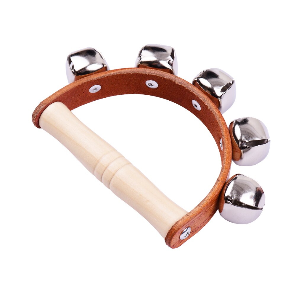 Campanilla de mano con 7 Uds. De cascabel de madera, instrumento Musical de juguete para clase de música, instrumentos de percusión