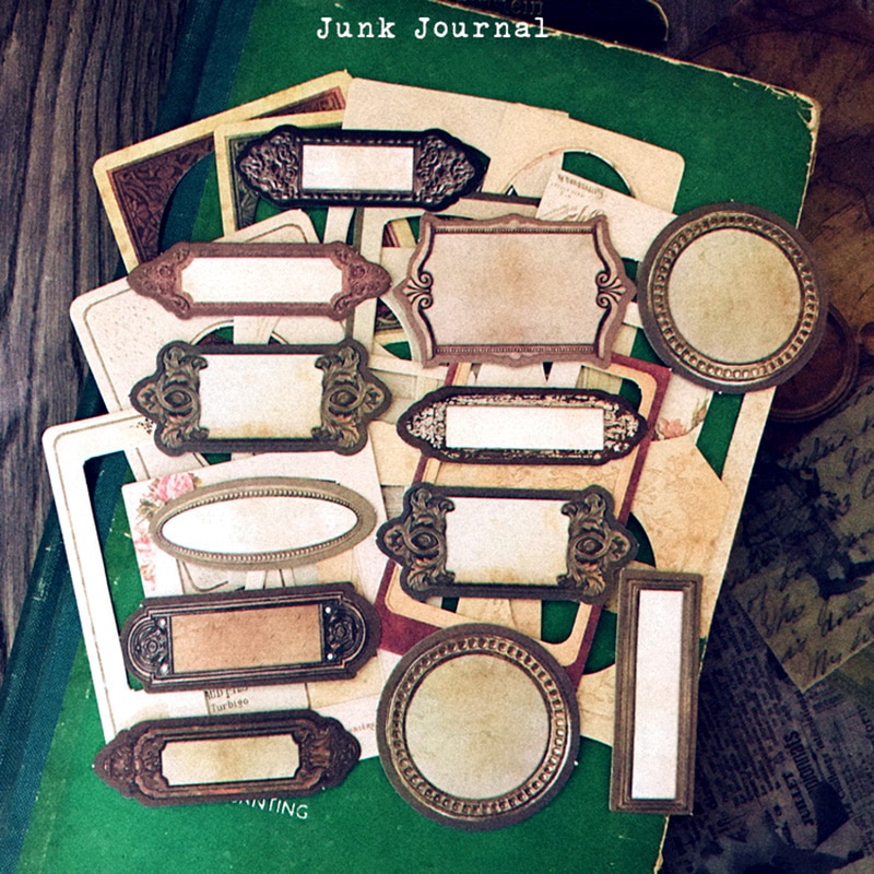 Marco de fotos Vintage, papel de fondo, cuaderno de recortes, planificador diario, papel decorativo para manualidades DIY