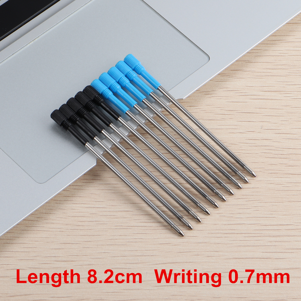 20 PCS/LOT Ballpoint Pen Refill 0.7mm Length 8.2cm Short Blue And Black Ink Refill 82mm Replacement Pens For School: 20 Pcs Black Refills