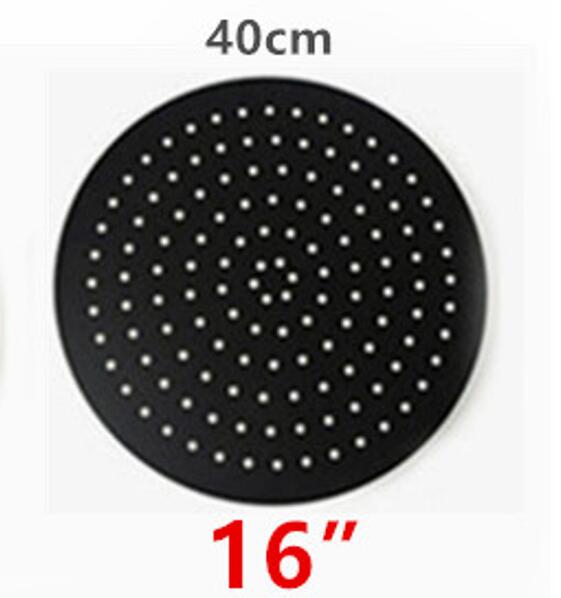 Cabezal de ducha de lluvia redondo y Cuadrado Negro, ultrafino, 2mm, 8 10 12 16 pulgadas, Brazo de ducha montado en pared y techo para Baño