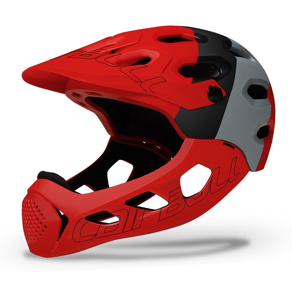 Casco ultraligero de cobertura completa para Ciclismo, protector bucal para bicicleta de montaña o de carretera, Casco DH de 56-62cm: red