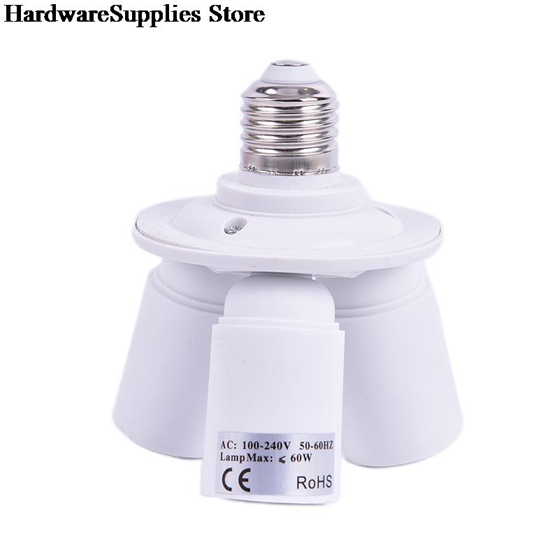 3 In 1 E27 Base Socket Splitter Light Bulb Lamp Adapter Houder Converter