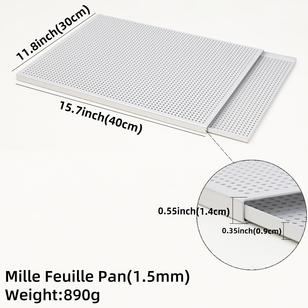 Puff Pastry Baking Tray Mille Feuille Rectangular Pastry molds Baking Pan Perforated Baking Pan Dish Oven Tray Bread With Hole