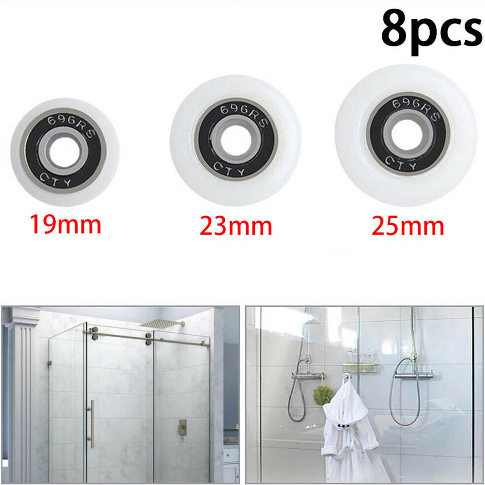 8Pcs Bad Schrank Roller Rad Dusche Zimmer Zubehör Lager Roller Rad 19/23/25mm Dusche zimmer Roller/Läufer/Räder