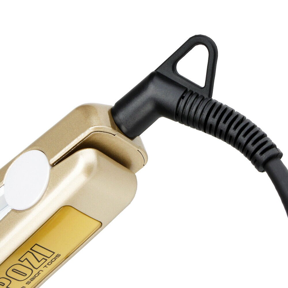 KIPOZI-plancha de pelo con placa de titanio, plancha plana con pantalla LCD Digital, herramienta para el cabello de calentamiento rápido de doble voltaje