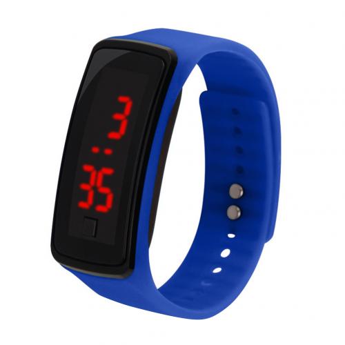 Kids Digital Watch Kids Sport Silicone Adjustable Band LED Screen Electronic Digital Wrist Watch Bracelet Clock montre enfant: Sapphire Blue