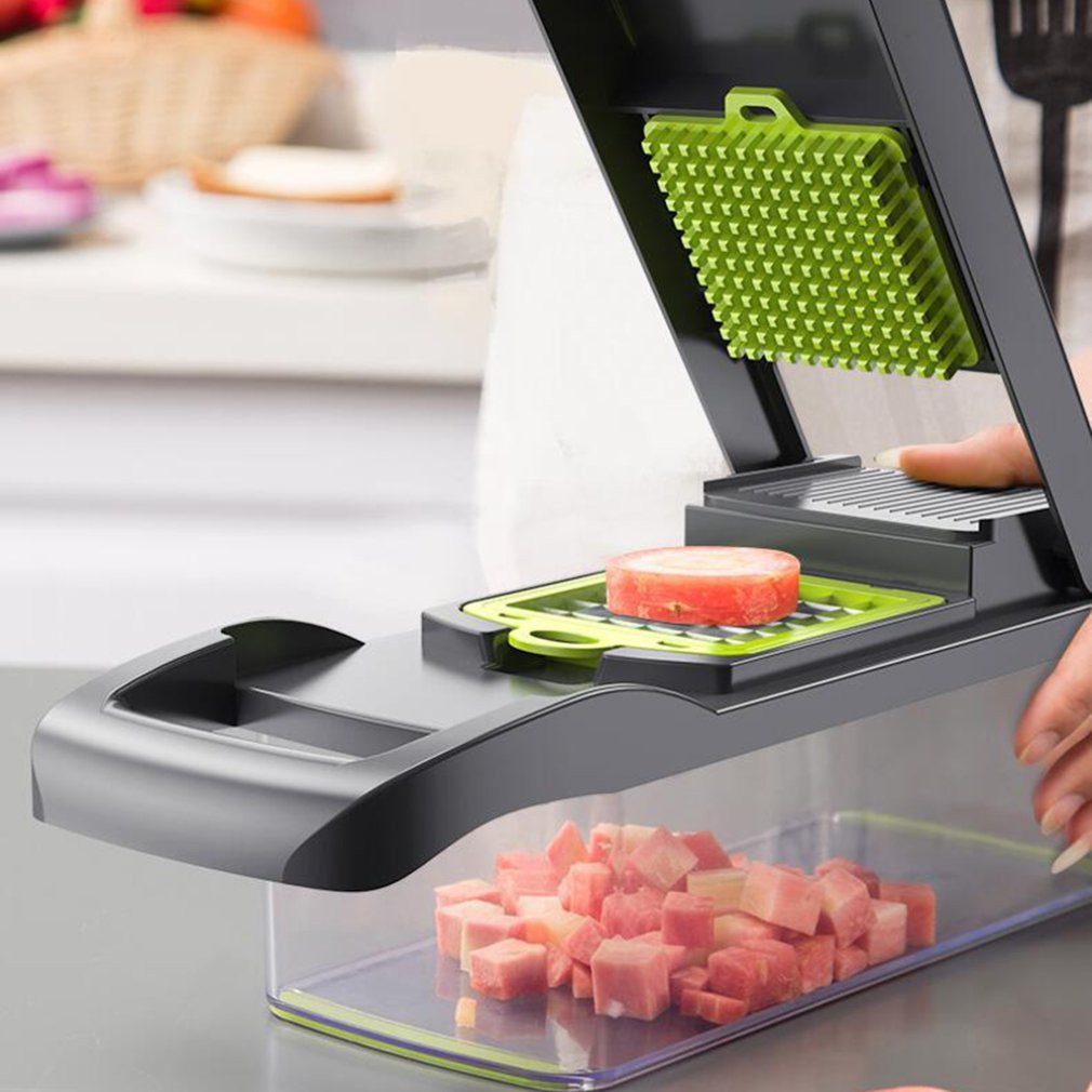 Artefacto multifunción para triturar verduras, dados, trituradora de patatas, Protector de manos, función de drenaje antideslizante