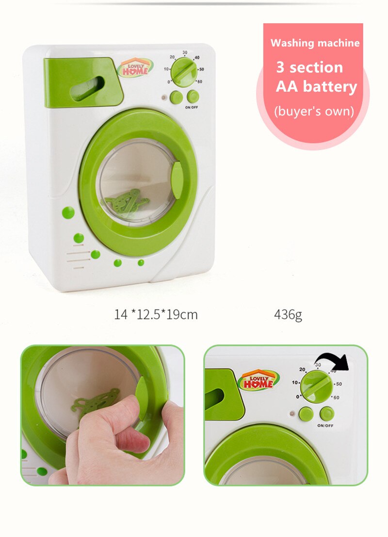 Children Simulation Washing machine Toy Pretend Play Household appliances Electric toy Develop Housework Interest Girl Toys