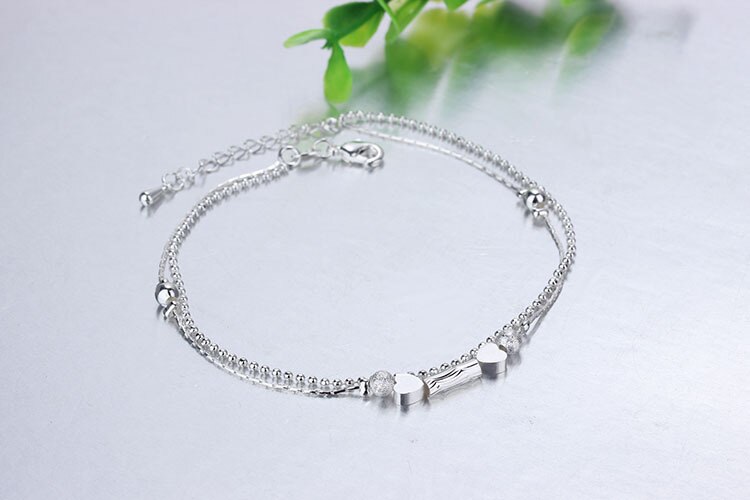 Simple silver Variety of choices Anklet For Women S925 Ankle Bracelet Adjustable Length: F