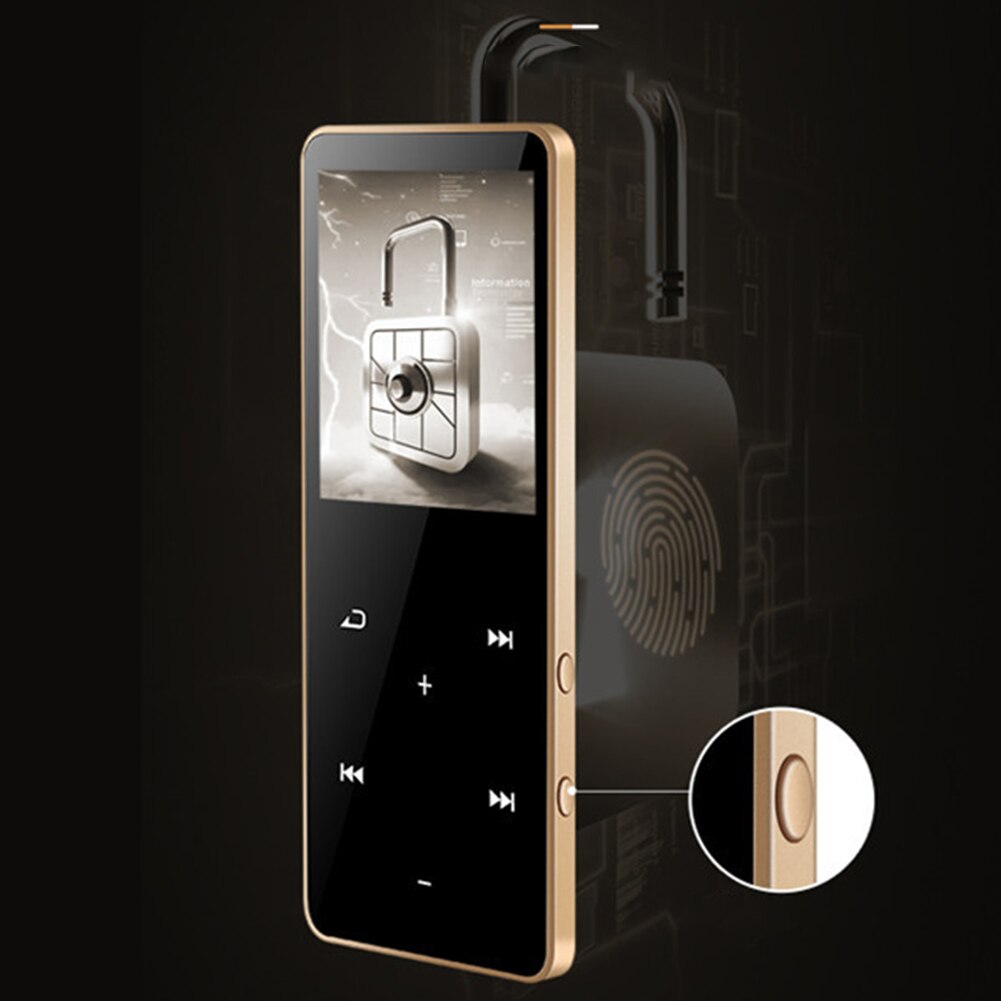 8G MP4 Speler Met Speaker Muziek Hifi Draadloze Bluetooth Touch Key Multifunctionele Ondersteuning Tf-kaart Fm Radio Sport Studenten: Goud