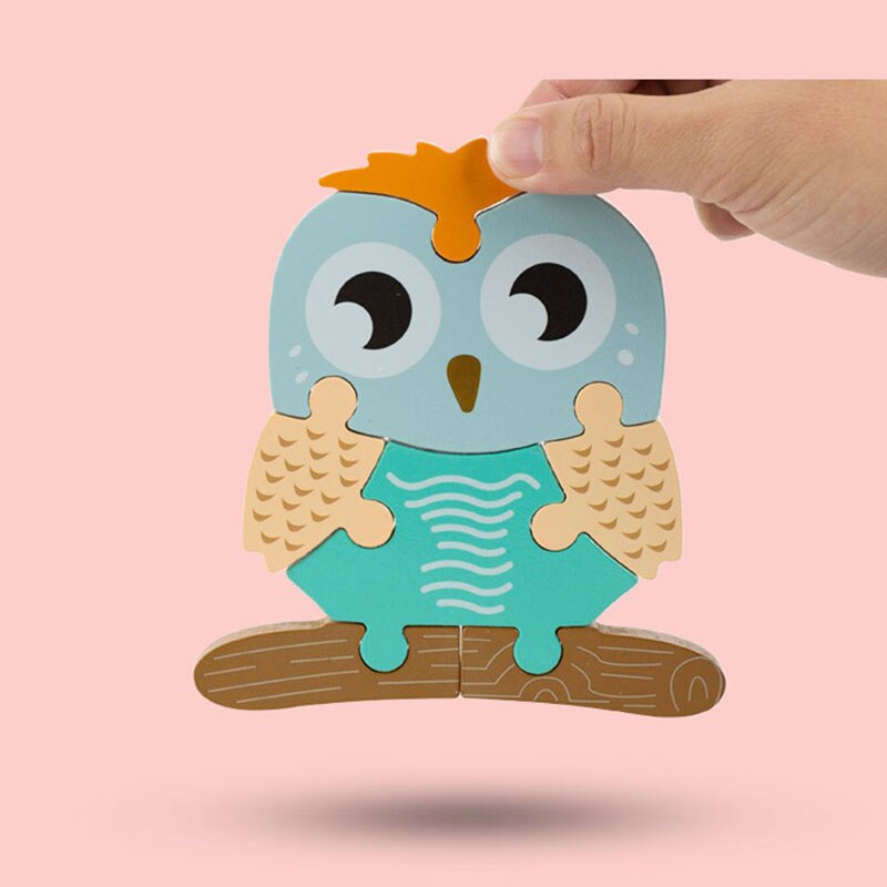 Dier Verkeer Houten Puzzel Voor Peuter Kids 3 4 5 Jaar Educatief Speelgoed Voor Kinderen Baby Montessori Speelgoed Kids 3D puzzels