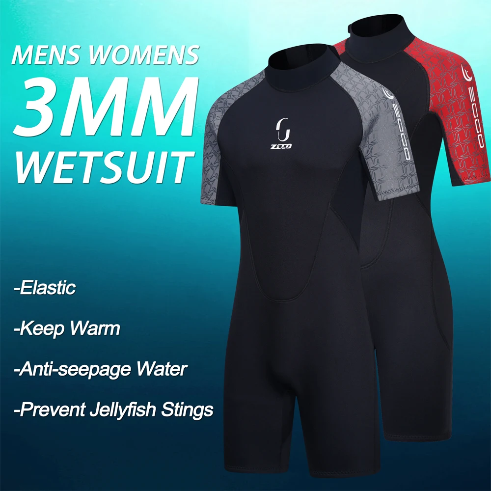 3mm neopren kortærmet våddragt mænd kvinder surf dykkerdragt udstyr undervands spearfishing kitesurf udstyr badetøj