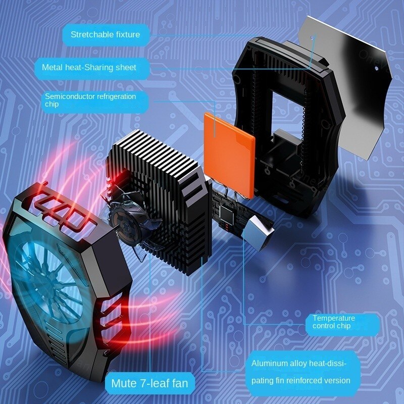 High Power Semiconductor Mobile Phone Cooler Support 40W Fast Charge Cooling Clip Game Air-cooled Cooler for Cell Phone