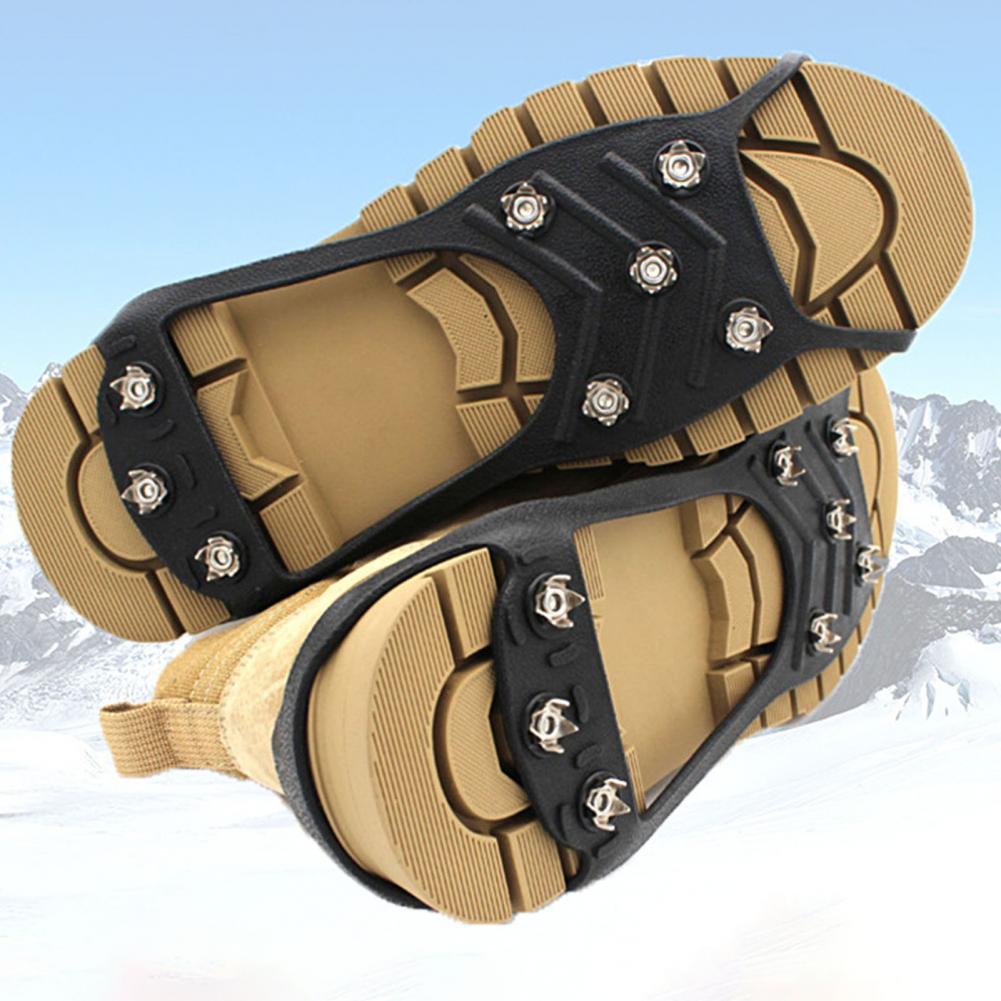 IJs-sneeuwhandgrepen, antislip sneeuwnoppen met 26 roestvrijstalen spikes - sneeuwklauw, ijsgrijper, ijsspikes voor wandelen, vissen, wandelen, klimmen, bergbeklimmen Qumiuu