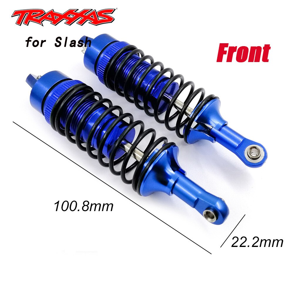 Aluminium Alloy Shock Absorber Assembled Full Metal Big Bore Shocks Front & Rear for Traxxas 1/10 Slash 4x4 RC Car Truck Acc: 2pcs Front