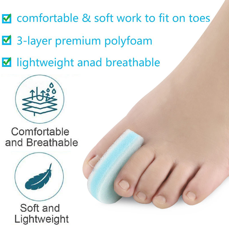 Pexmen 2Pcs Foam Toe Spacers 3 Layer Toe Separators for Toes Relief Friction Hammer Toes Overlapping Toes and Prevent Corns