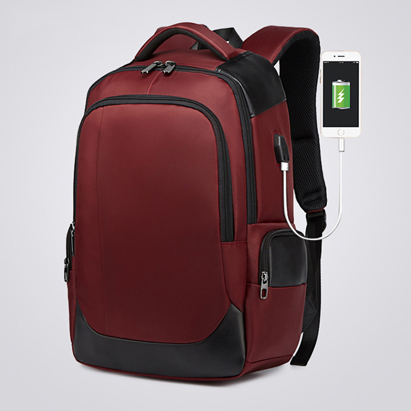 Mænd rejse rygsæk stor kapacitet taske med usb opladning port laptop rygsæk whshopping: B