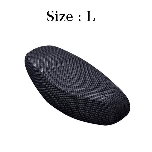 Funda de asiento de malla 3D para motocicleta, transpirable, de verano, para ciclomotor, Scooter, cojín antideslizante, accesorios impermeables: L