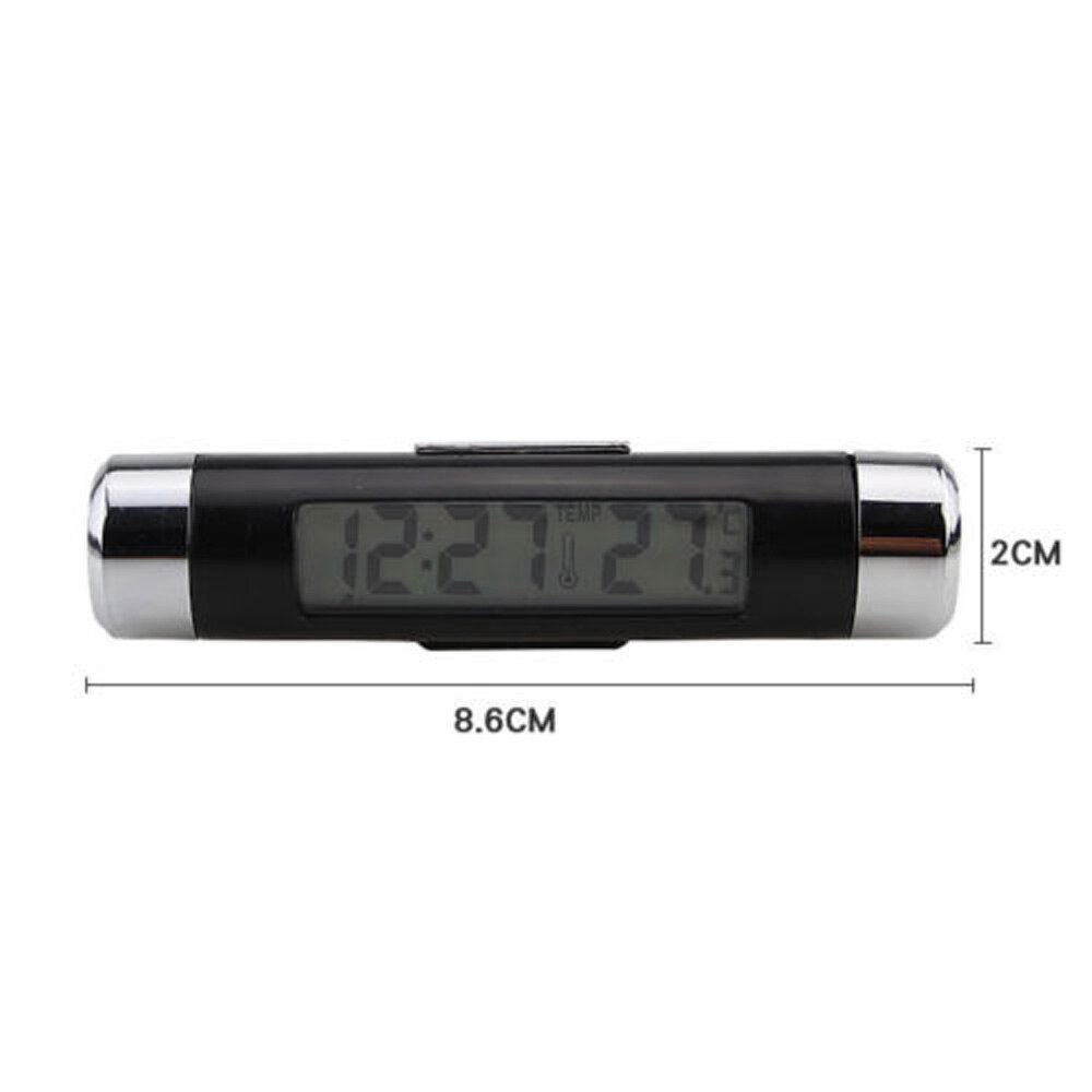 Automobil Auto Uhr Thermometer Hause Blau Hintergrundbeleuchtung Kalender Zubehör LCD Digital Bausätze 2 in 1 1 stücke Langlebig