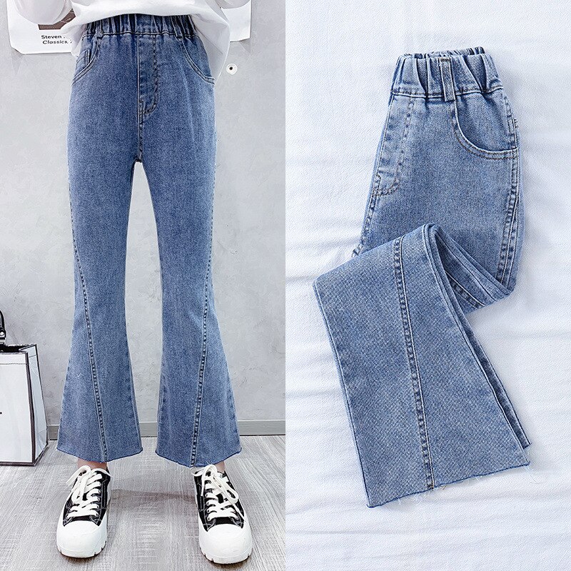 Pantalones vaqueros Acampanados para niñas, Jeans informales con corte de bota, para adolescentes, primavera y otoño, 10, 11, 12, 13, 14 años