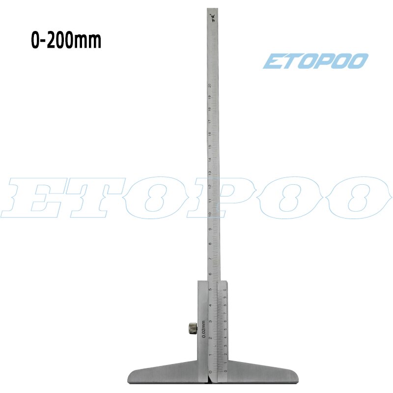 With hook Vernier Depth Gauge 200mm 8inch 0.02mm Depth Caliper Micrometer Measuring Tools Vernier Caliper depth measuring tool: carbon no hook