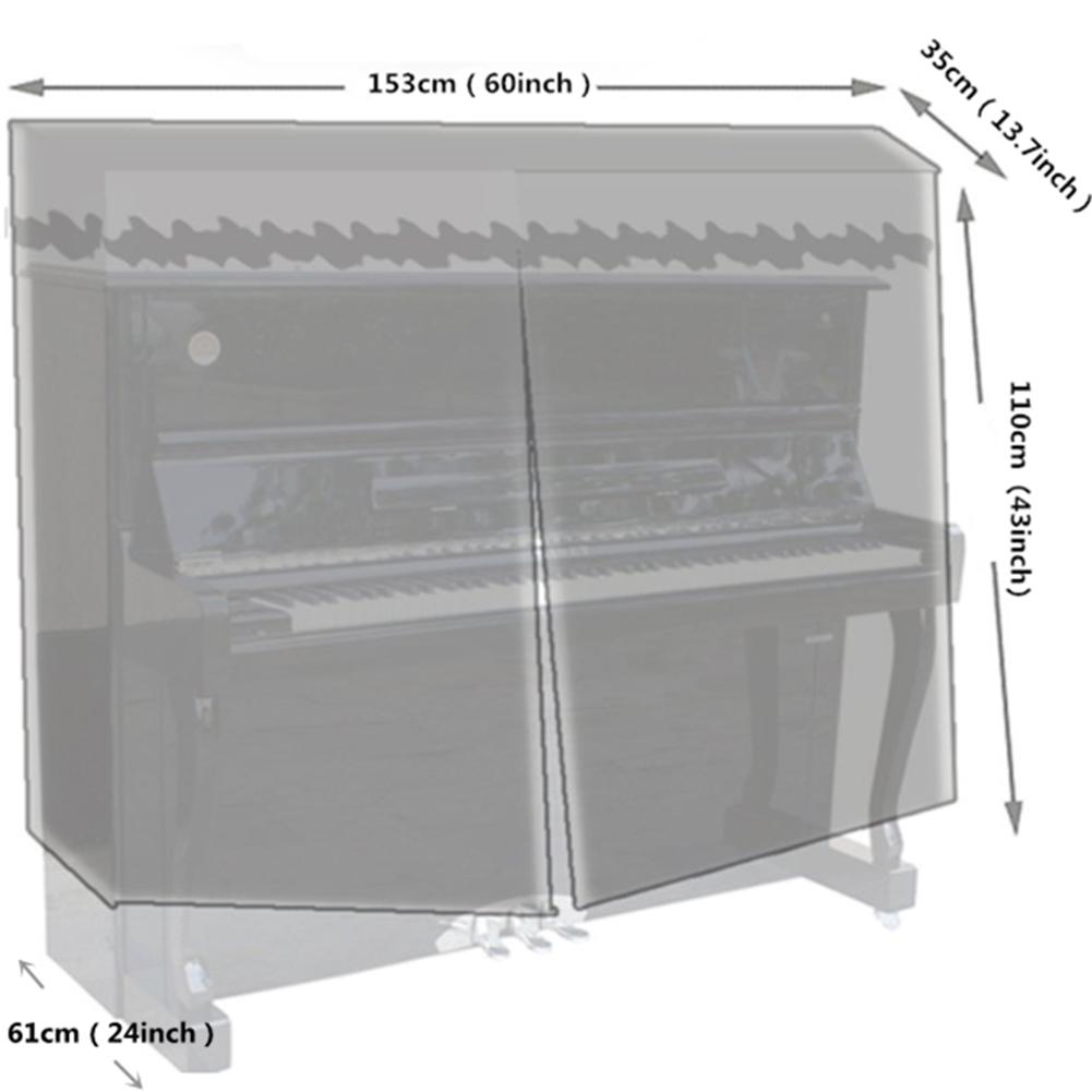 Black Piano Cover Dust-proof Sun-proof Upright Piano Protective Cover Household Accessories Waterproof Piano Cover Cloth