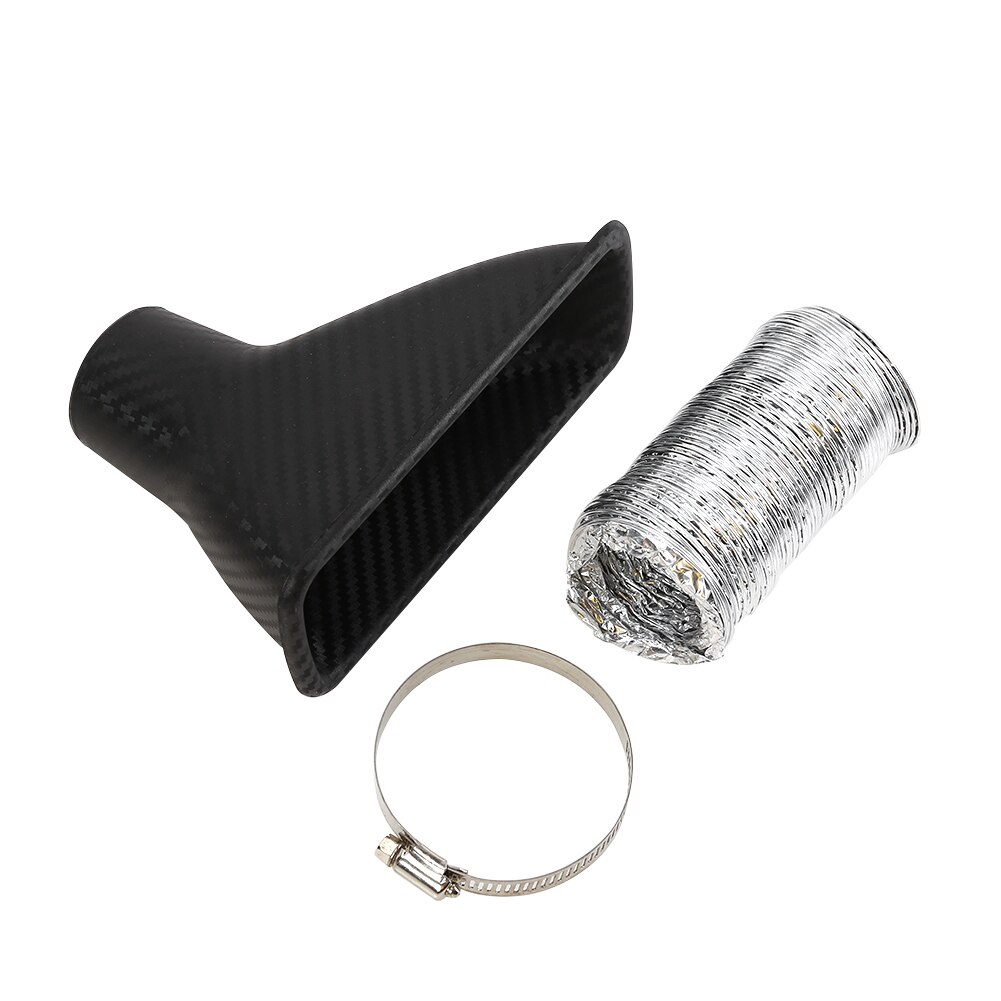 Durable Classic Practical Multi-functional Carbon Fiber Look Auto Front Bumper Turbo Cold Air Intake Pipe Air Funnel Kit