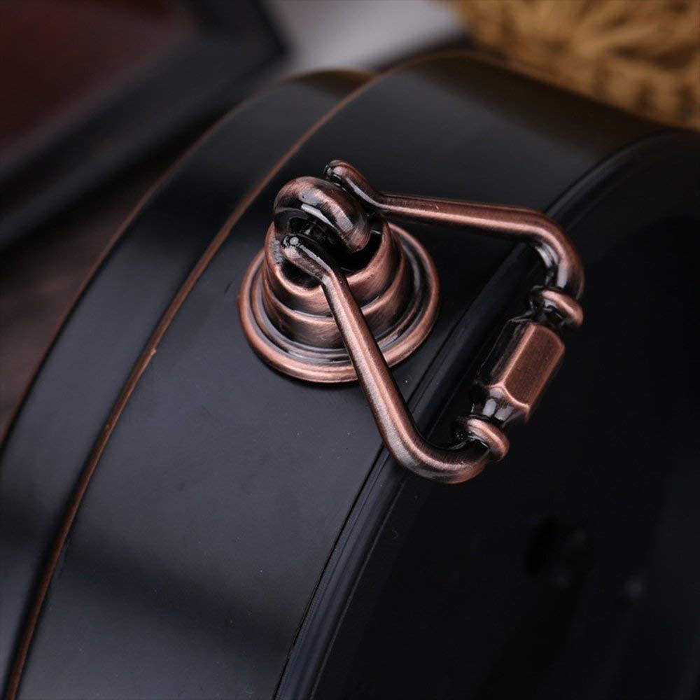 Desk Alarm Clock Battery Operated Loud Digita Alarm Clock Classic alarm clock retro metal silent clock (Tuscan Style)