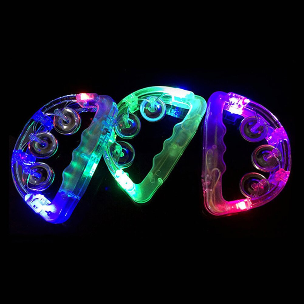 freundlicher Handheld Licht hoch Tamburin Schlagzeug LED Krachmacher Blinkende Jingles Rassel Glocke für KTV Party Sensorischen Schütteln Spielzeug