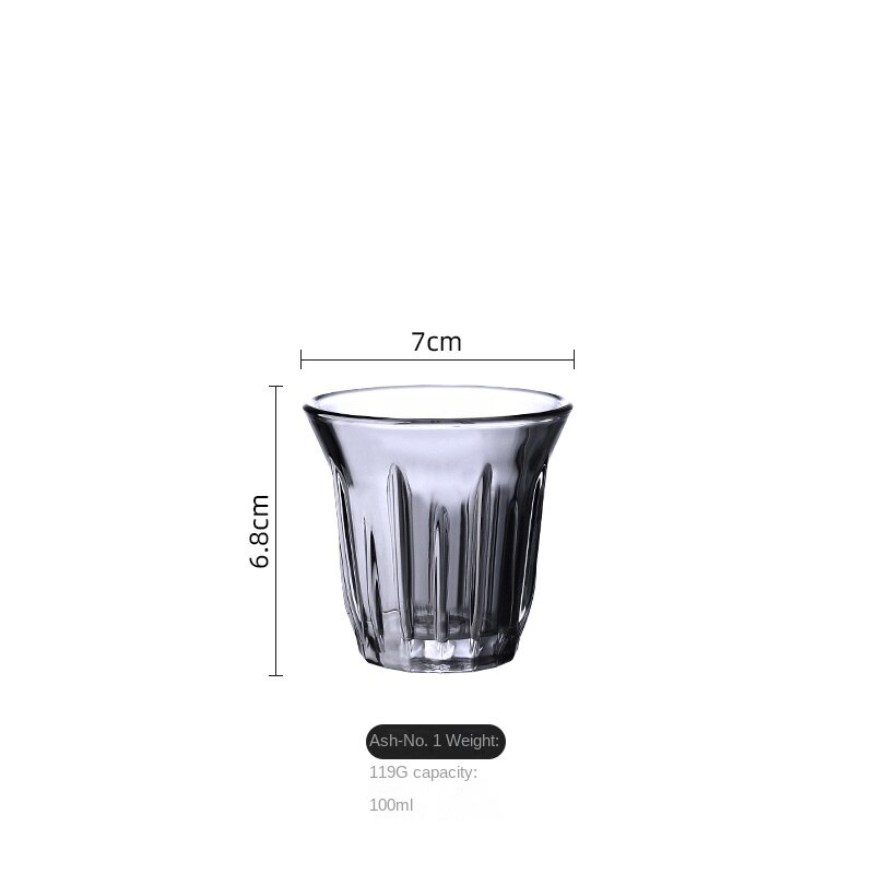 Taza blanca australiana de 100ml-200ml, taza de café Simple, Espresso blanco plano, clásica, Retro, rayas verticales: 100ml - soot