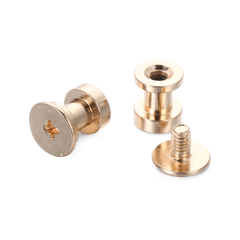 20Pcs Schraube Nagel Nieten Für Leder Handwerk Gürtel Feste Messing Nagel Nieten Schrauben Tuch Taste Dekoration Nagel DIY sammelalbum: gold 7mm