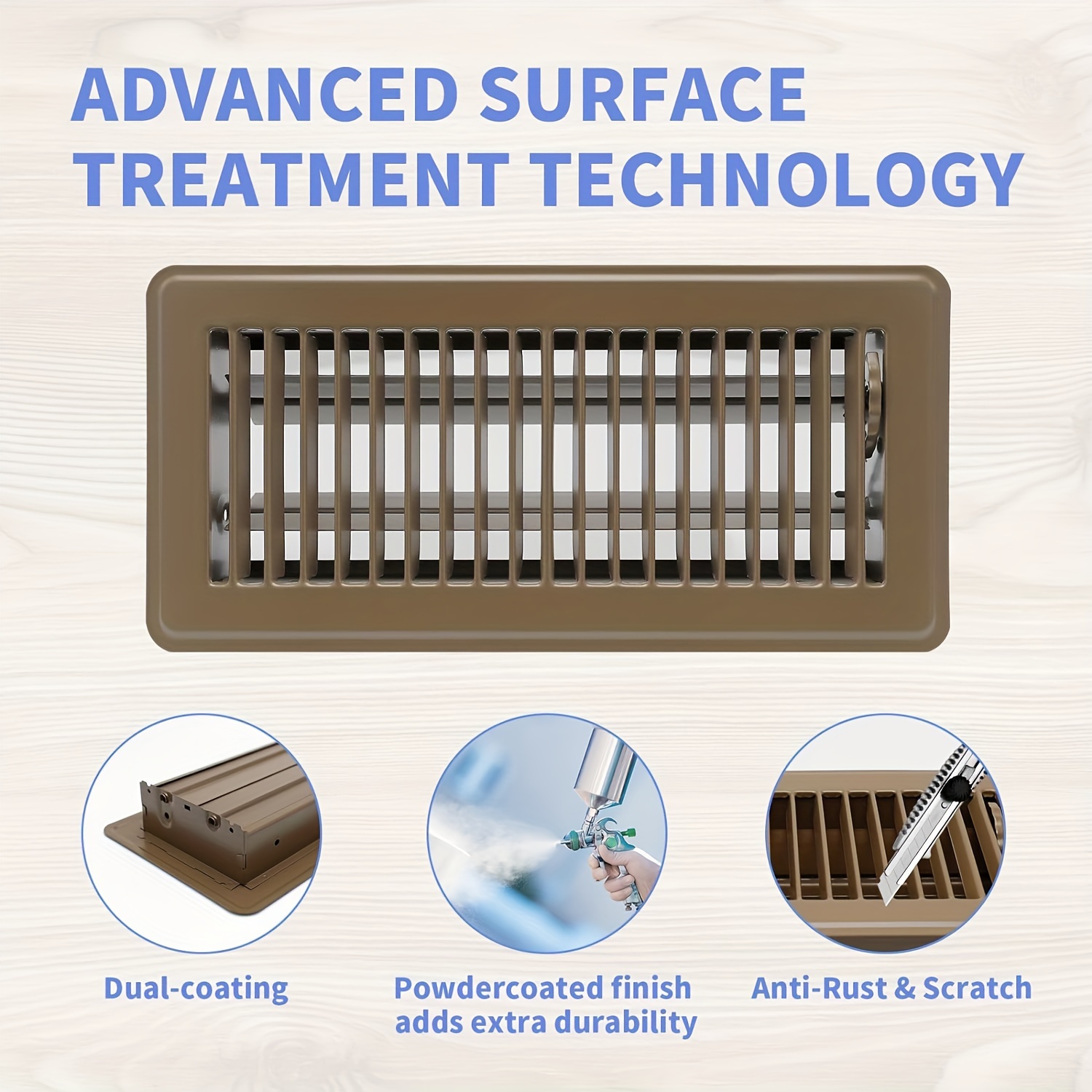 1pc 4x 10inch Floor Vent Covers, Vent Covers for Home Floor , Heavy Duty Floor Register Metal Cooling, Metal Heat Vent Covers