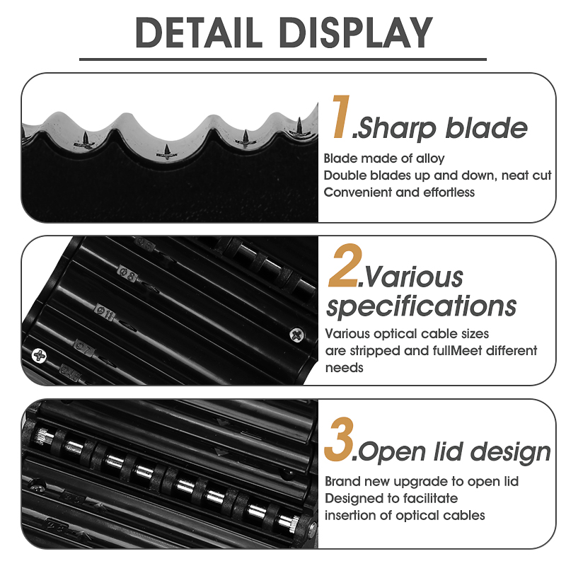 4.5/6/7/8/11mm Longitudinal Beam Tube Stripper Fiber Optical Cable Jacket Sheath Slitter Fiber Optical Loose Tube FTTH Tools