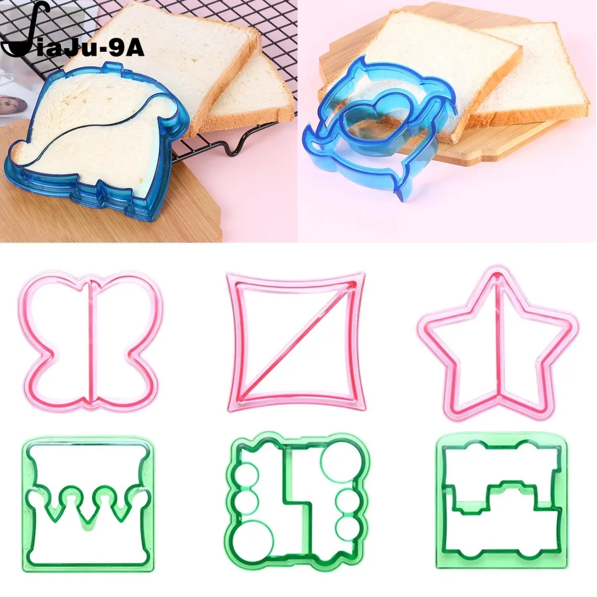 Cortadores de sándwiches para niños, molde de plástico para cortar pan de comida, sellador, cortador de almuerzo, para niños, accesorios de cocina