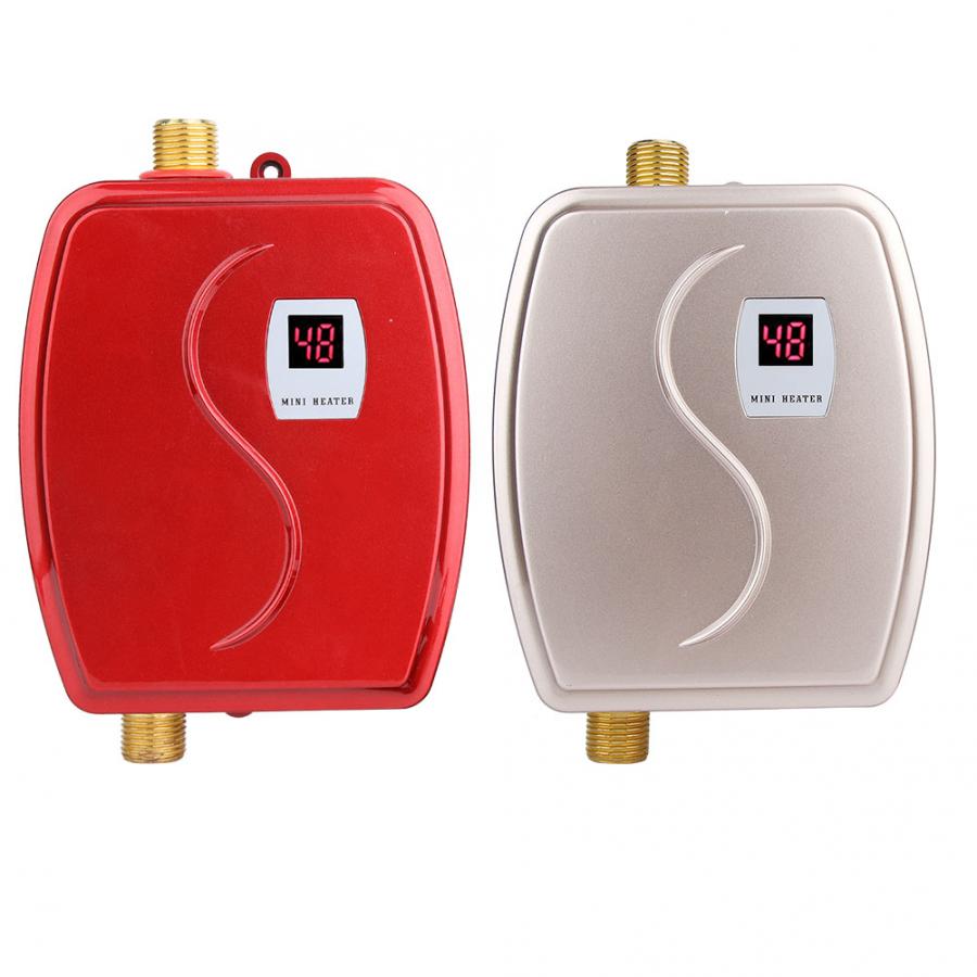 Calentador de agua eléctrico instantáneo sin tanque de 3800W, calentador de agua eléctrico montado en la pared, termostato de baño, ducha de calentamiento rápido