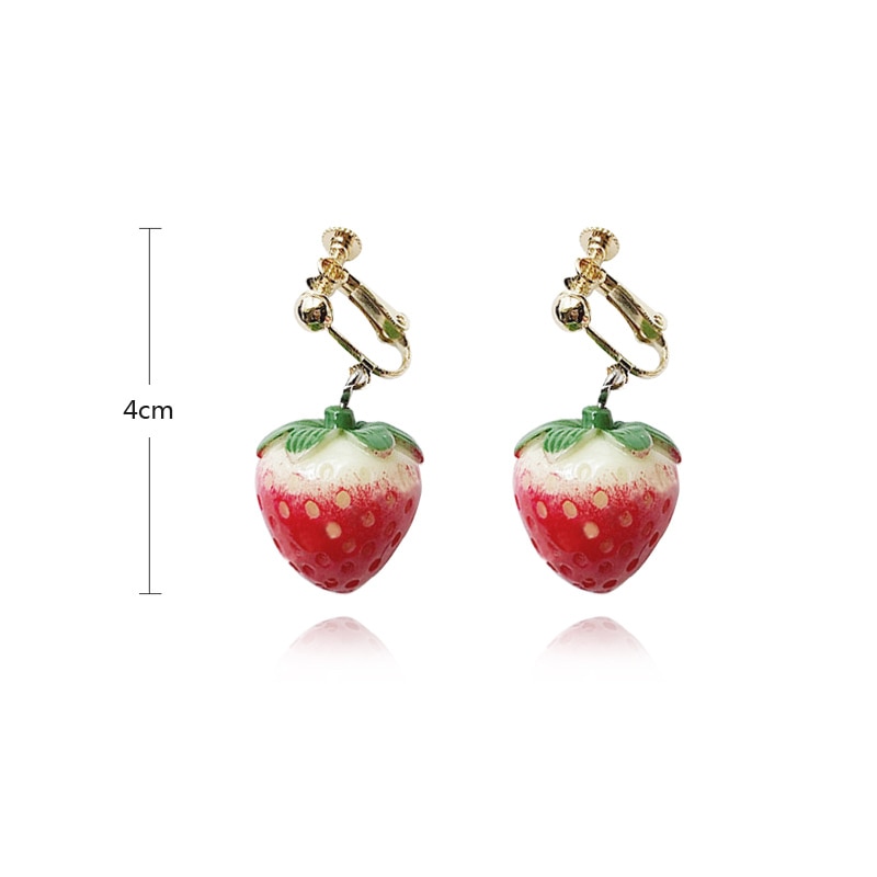 Women Earrings Lovely Fruit Dangle Earring Simulation Strawberry Earring For Girl Jewelry Accessories