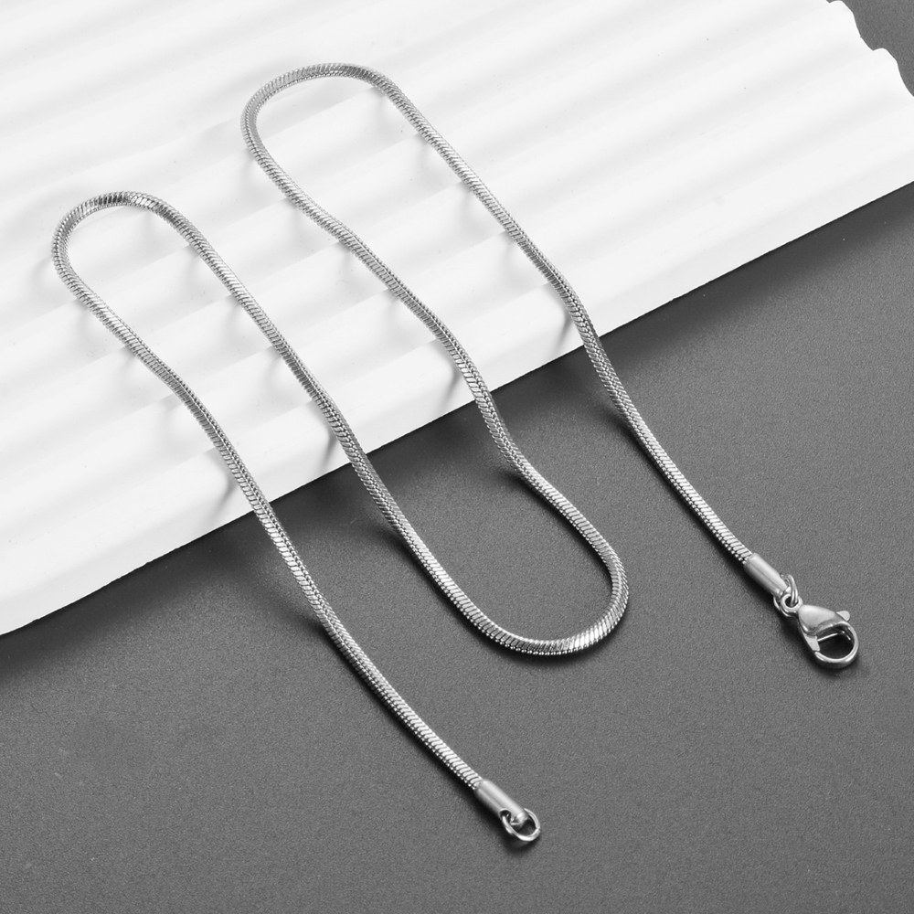 1 pieza cuadrada de acero inoxidable serpiente collar de cadena para hombres joyería de las mujeres
