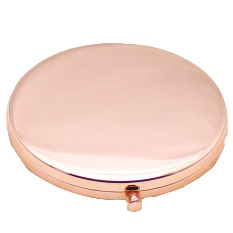 Folding Double Light Metal Portable Makeup Mirror: Pink